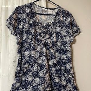 Laura Ashley Navy Floral scrub top size L